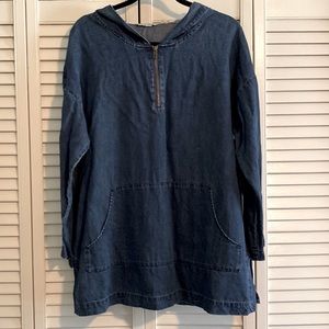 Soft Surroundings Denim Hooded Tunic M Minimalist